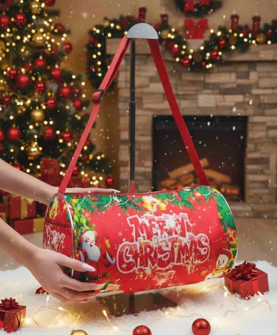 11294 Christmas Santa Print Duffle Bags – Waterproof Bag Shoulder Bag with Large Compartment for  Travel, Duffle Bags, Size 14" * 8" inch