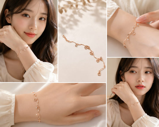 21177 Rose Gold Plating Charm Bracelet | Gift for Women and Girls