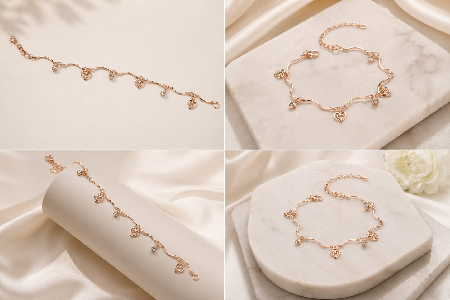 21177 Rose Gold Plating Charm Bracelet | Gift for Women and Girls
