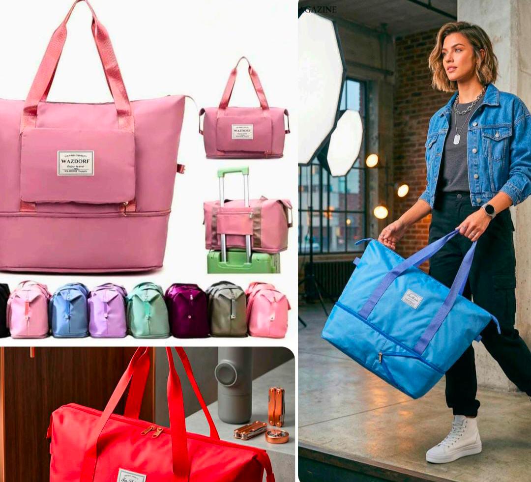 21181 Liter Expandable Travel Bags for Women, Duffle Bags for Women Luggage, Foldable Vanity Traveling Bag, Waterproof Hand Bag for Ladies