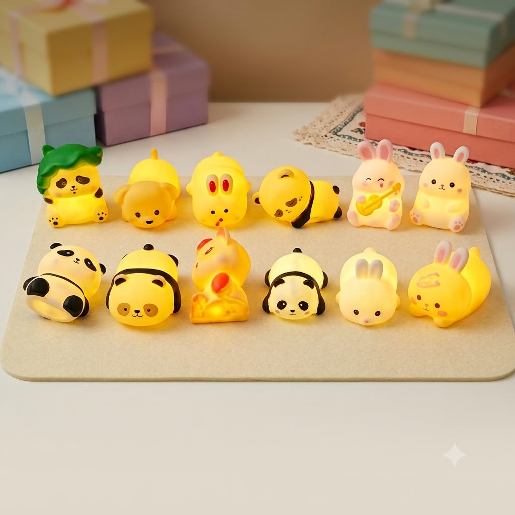 21202  Mini Panda Toy LED Night Lamp for Kids, Touch Lamp, Baby Safe Night Light for Bedroom, Nursery & Gift (Warm Yellow Glow)