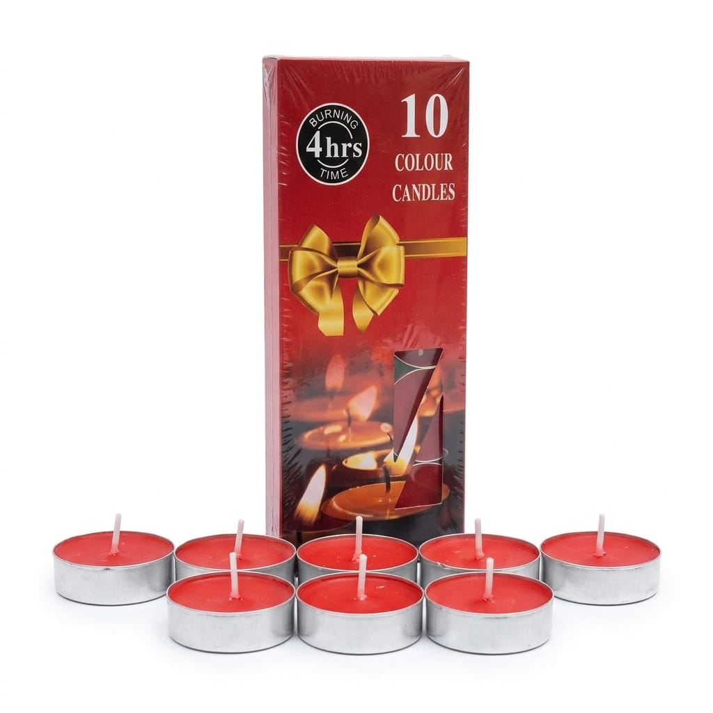 21354 Pure Wax Tealight Candles 10 pcs Tealight || Burn Time: 4 Hrs