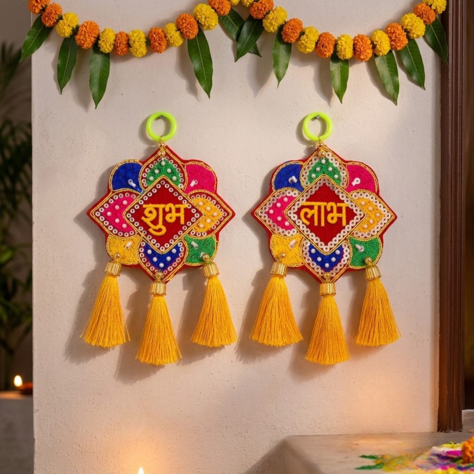 21357 Festive Shubh Labh Door Hanging Decoration