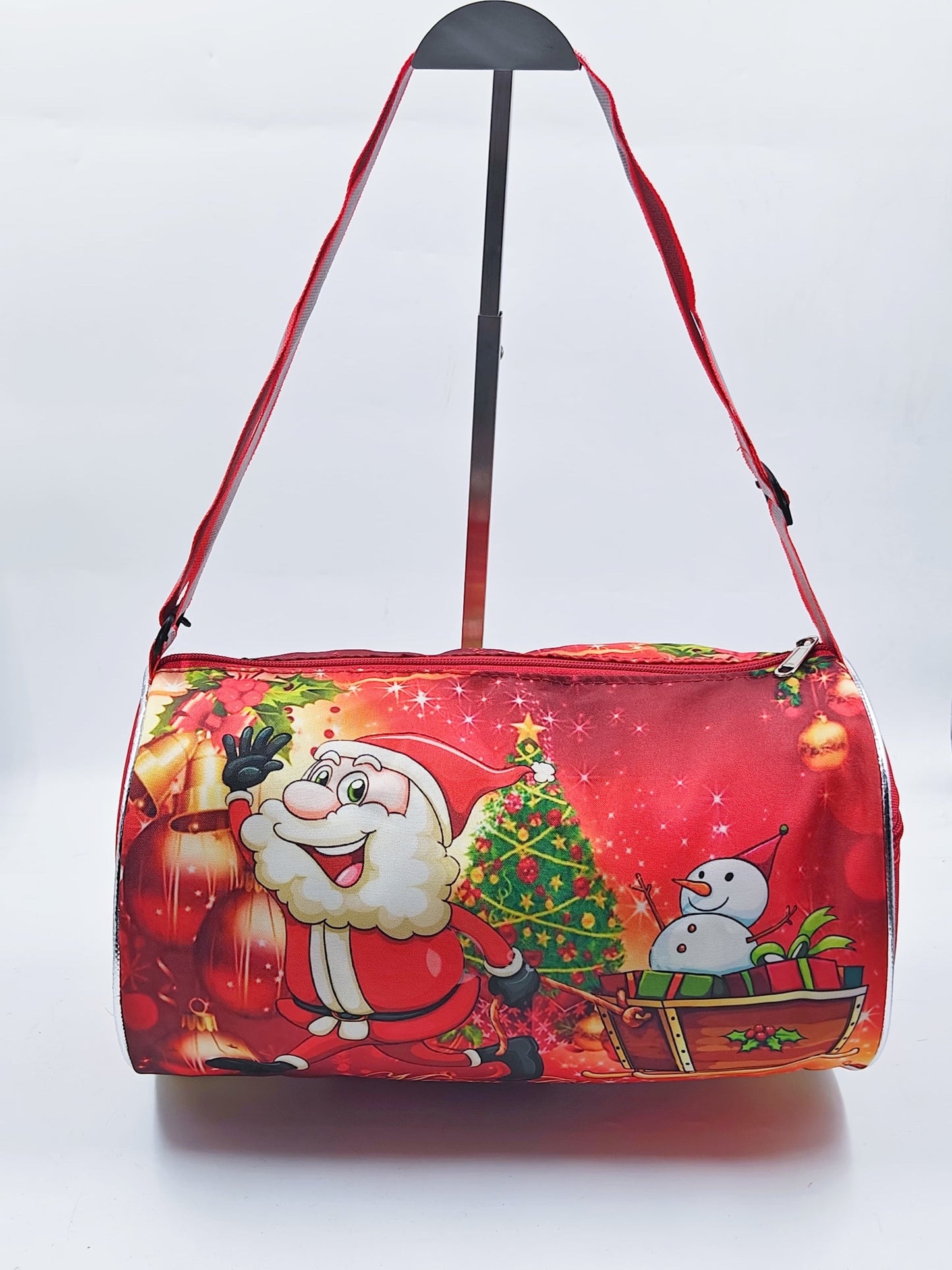 11294 Christmas Santa Print Duffle Bags – Waterproof Bag Shoulder Bag with Large Compartment for  Travel, Duffle Bags, Size 14" * 8" inch
