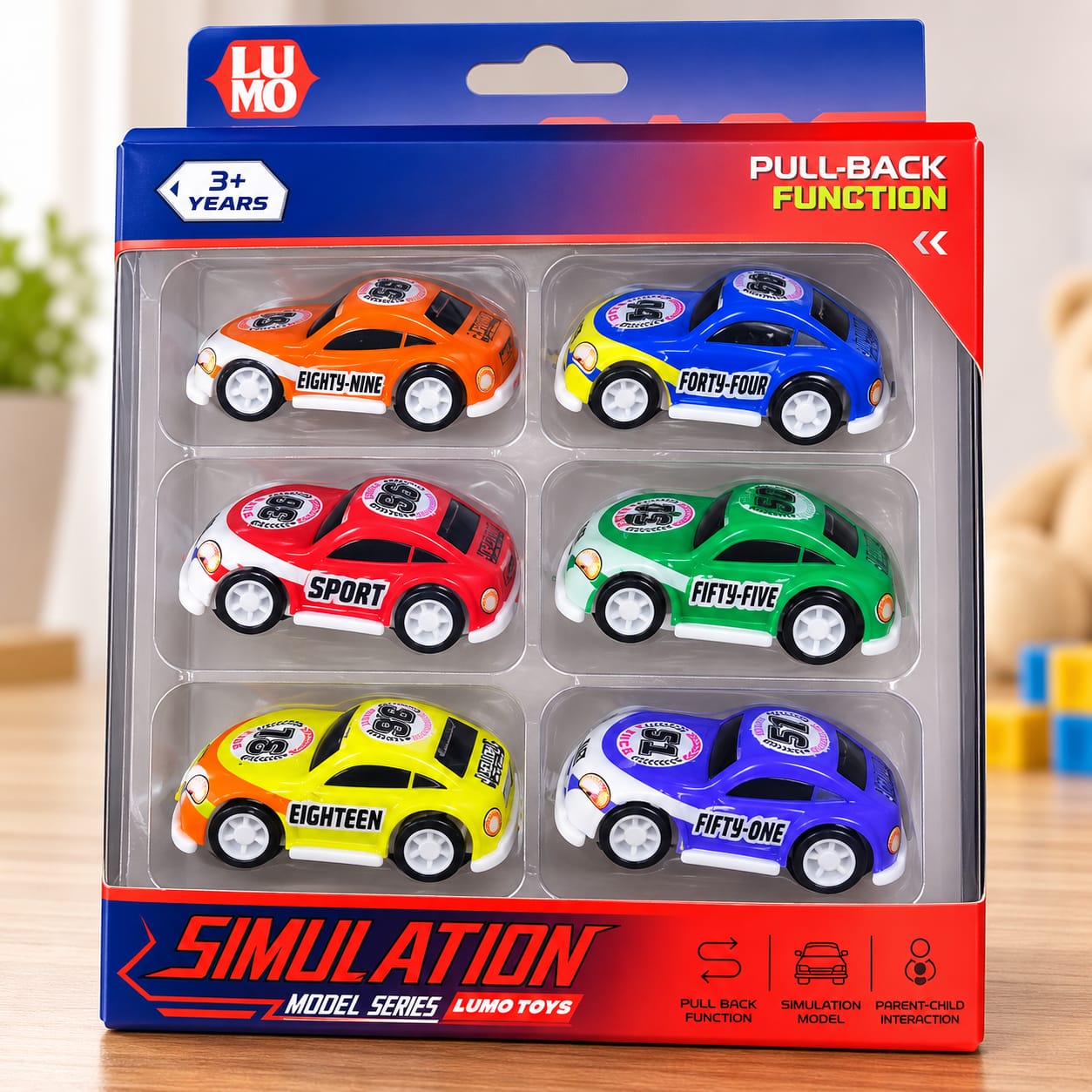 LMI-399-359K6 (Set of 6) Mini Pull Back Toy Cars for Kids – Colorful Die-Cast Simulation Vehicles,Friction Powered Racing Cars,Multicolor,Fun & Safe Toy for Toddlers and Kids