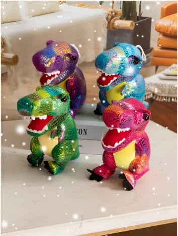 10563 Super Soft Purple Foiled Dinosaur Soft Toy for kids