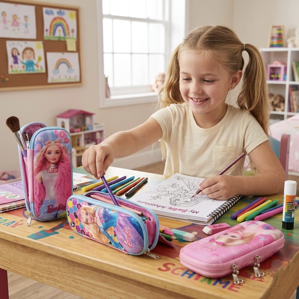20059 3D Barbie Doll Pen & Pencil Case Hardtop Pencil Case for Kids, Pencil Pouch for Kids Art EVA Pencil Box {Random Design}