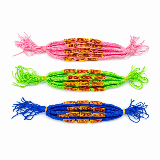 20803 {Pack of 12} Handmade Adjustable FRIEND Friendship Bracelet | Unisex Wrist Band | Gift for Best Friend {Multicolor}