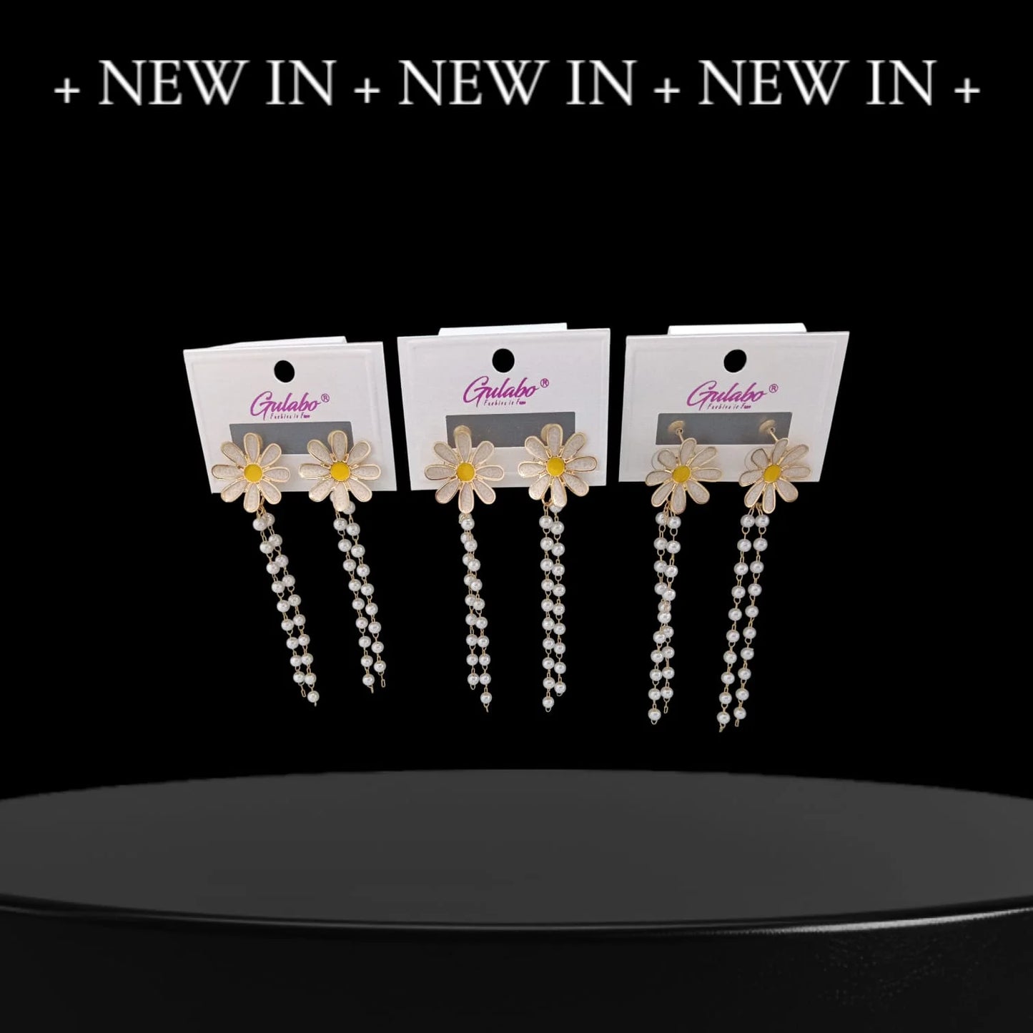 10799 Flower With Small Pearl shape Dangle Earring