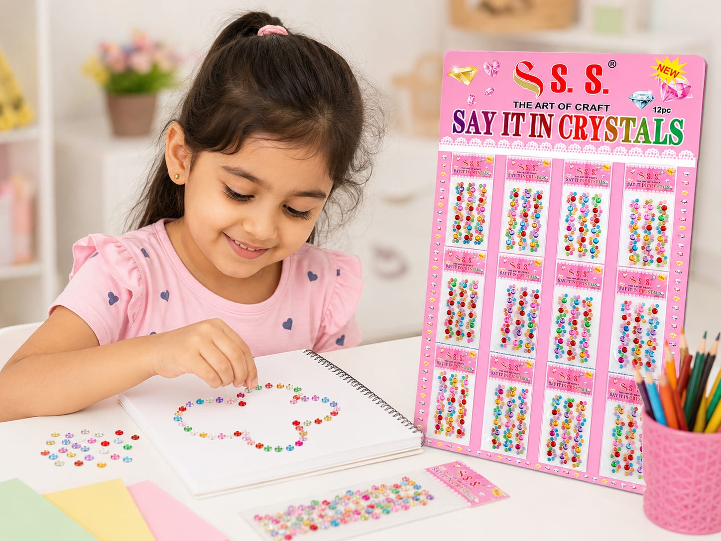 21059 (pack of 12) Colorful Crystal Gems for DIY Crafts  Gifts for kids