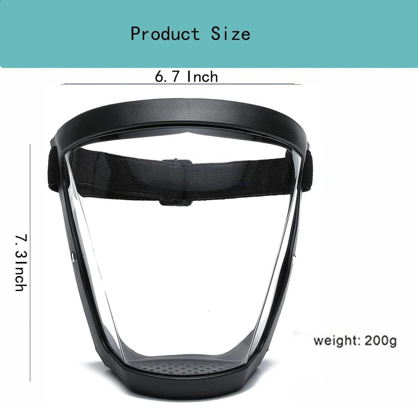 20301 Face Shield Helmet Visor Industrial Safety Coverage Full Face Protector Multipurpose Eye UV-Protective Clear Visibility for Unisex