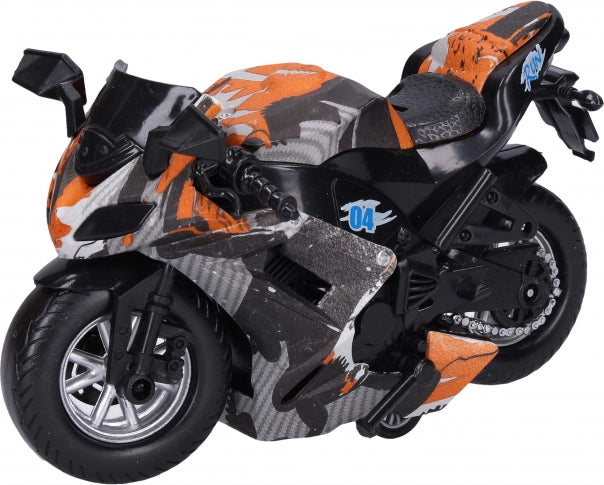 600-62 Realistic Bike Toys with Light & Music, Motorcycle Toy for Kids, Pull Back Friction Powered Bike Toy {Random color’s}