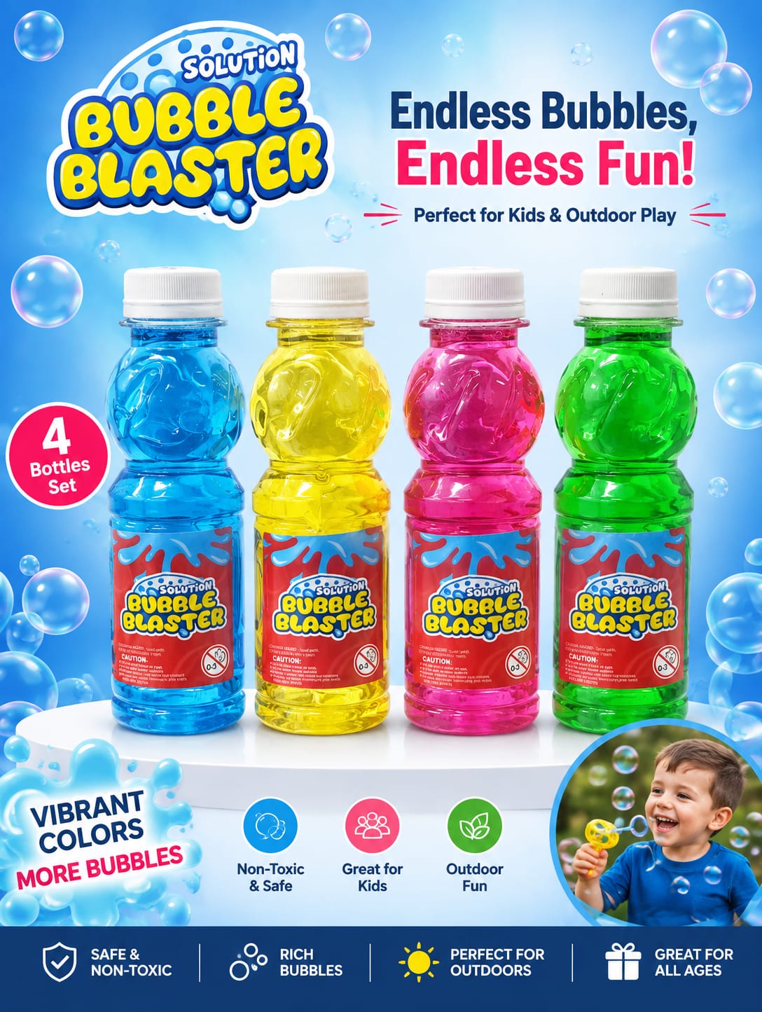 20936 Bubble Blaster Bubble Solution Refill Liquid | Non-Toxic Bubble Refill for Bubble Gun, Bubble Machine & Kids Outdoor Play