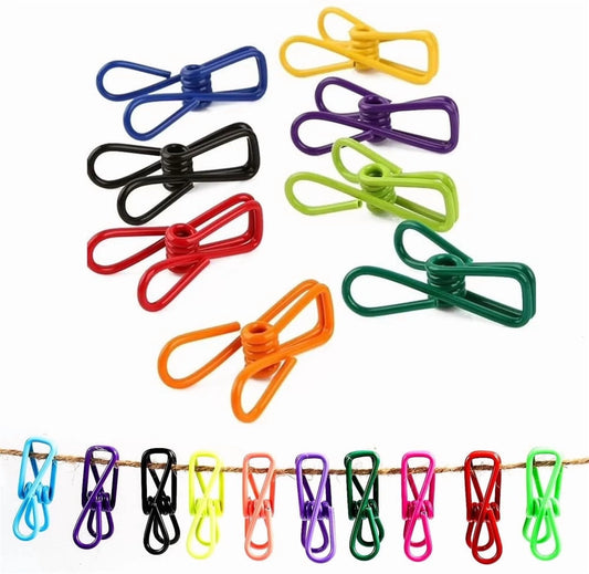 20172 {12 Pcs} Chip Clips, Utility PVC-Coated Steel Clip for Food Package, Chips Bag, Clothes, Parper