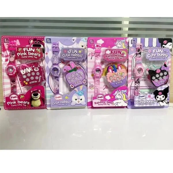 20041 cartoon electronic watch, children’s pocket mini whack-a-mole game machine, little girl toy watch set