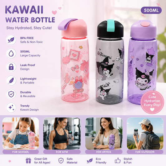 10599 Cute Water Bottle for School Kids {Random Colour}