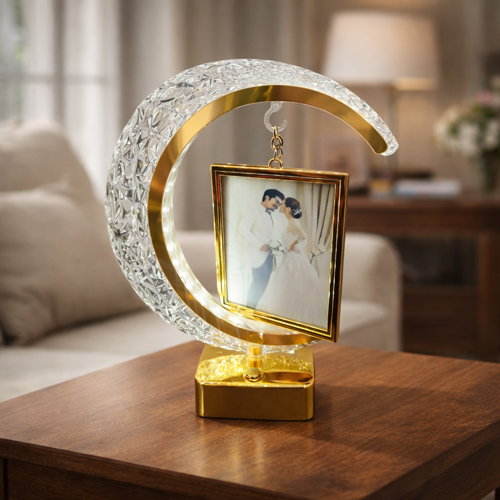 20121 LED Crystal Moon LAMP Photo Frame for Anniversary, BIRTHADY and Special Occasions.