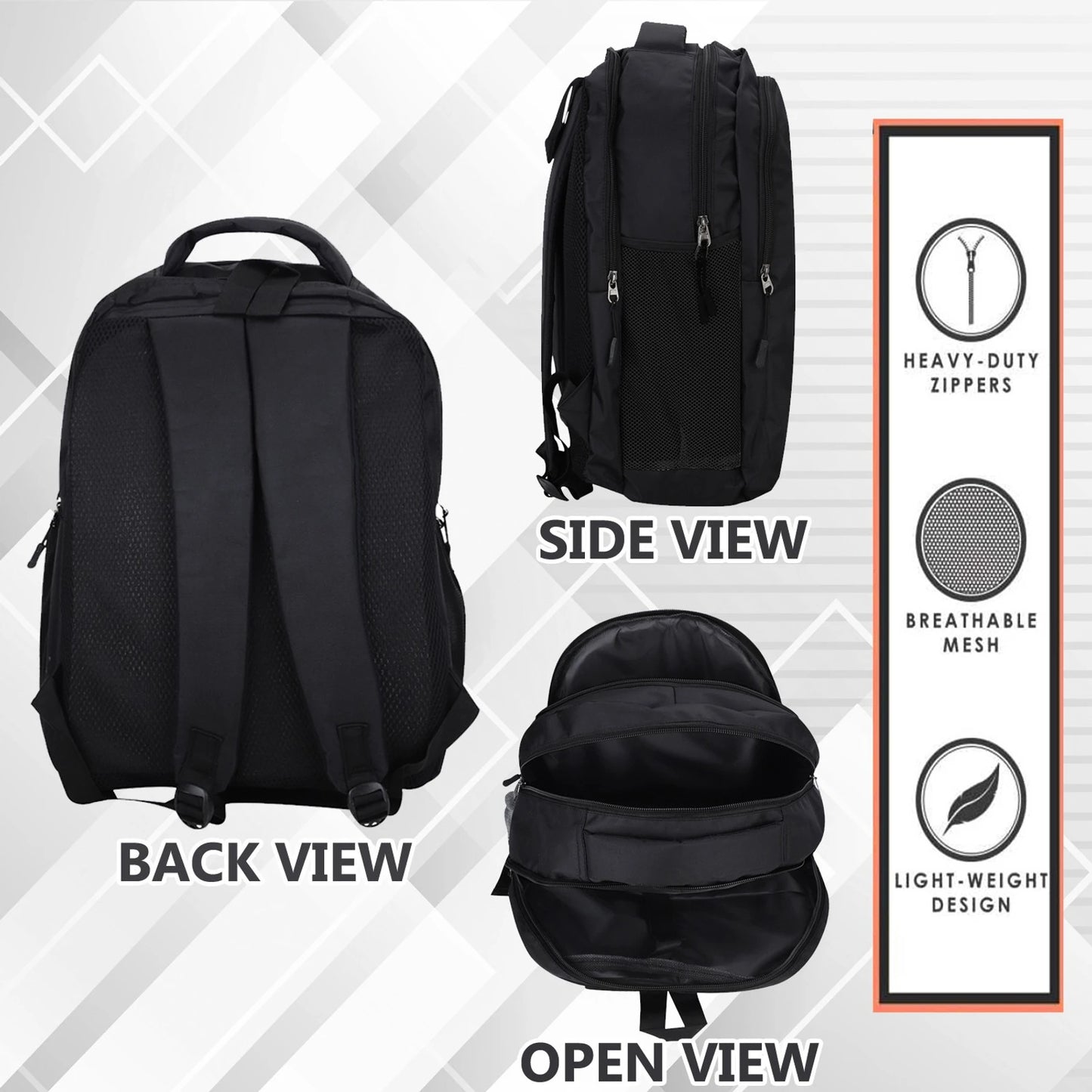 10618 School Bags with Laptop Section for Backpack Bag {Black ,Blue ,Green color } Size 47*34*20cm