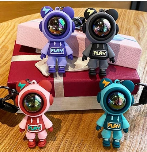 20389 Astronaut Space 3D Silicone Rubber Keychain with amazing belt or ribbon