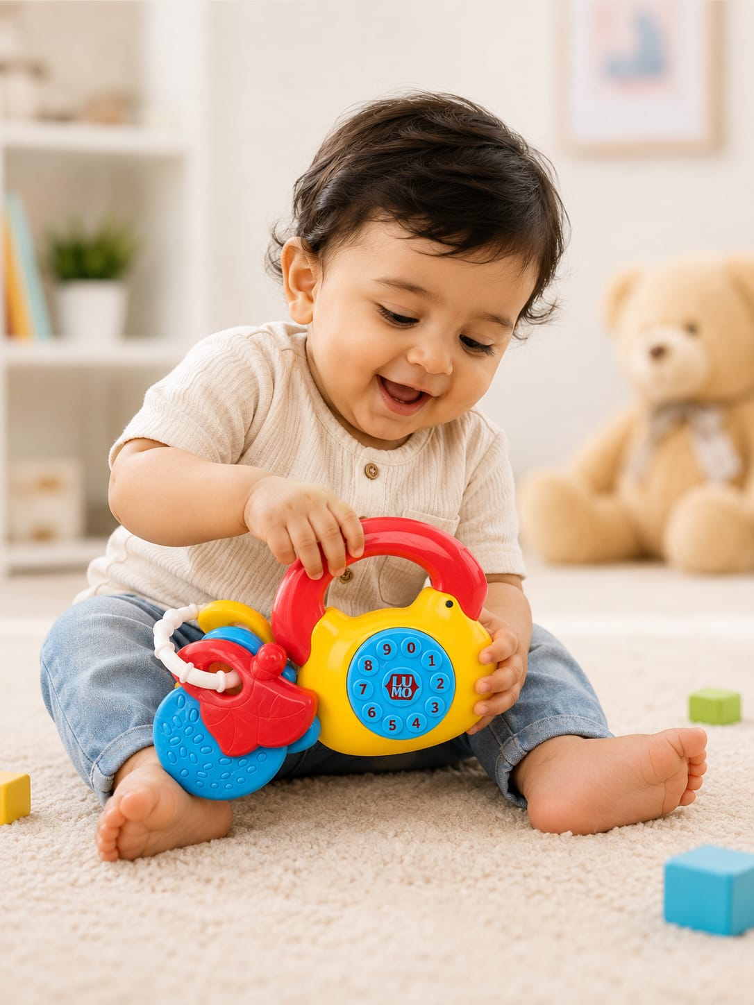LM-R020 (4 PCS) Kids Musical Telephone Toy with Number Buttons & Colorful Design