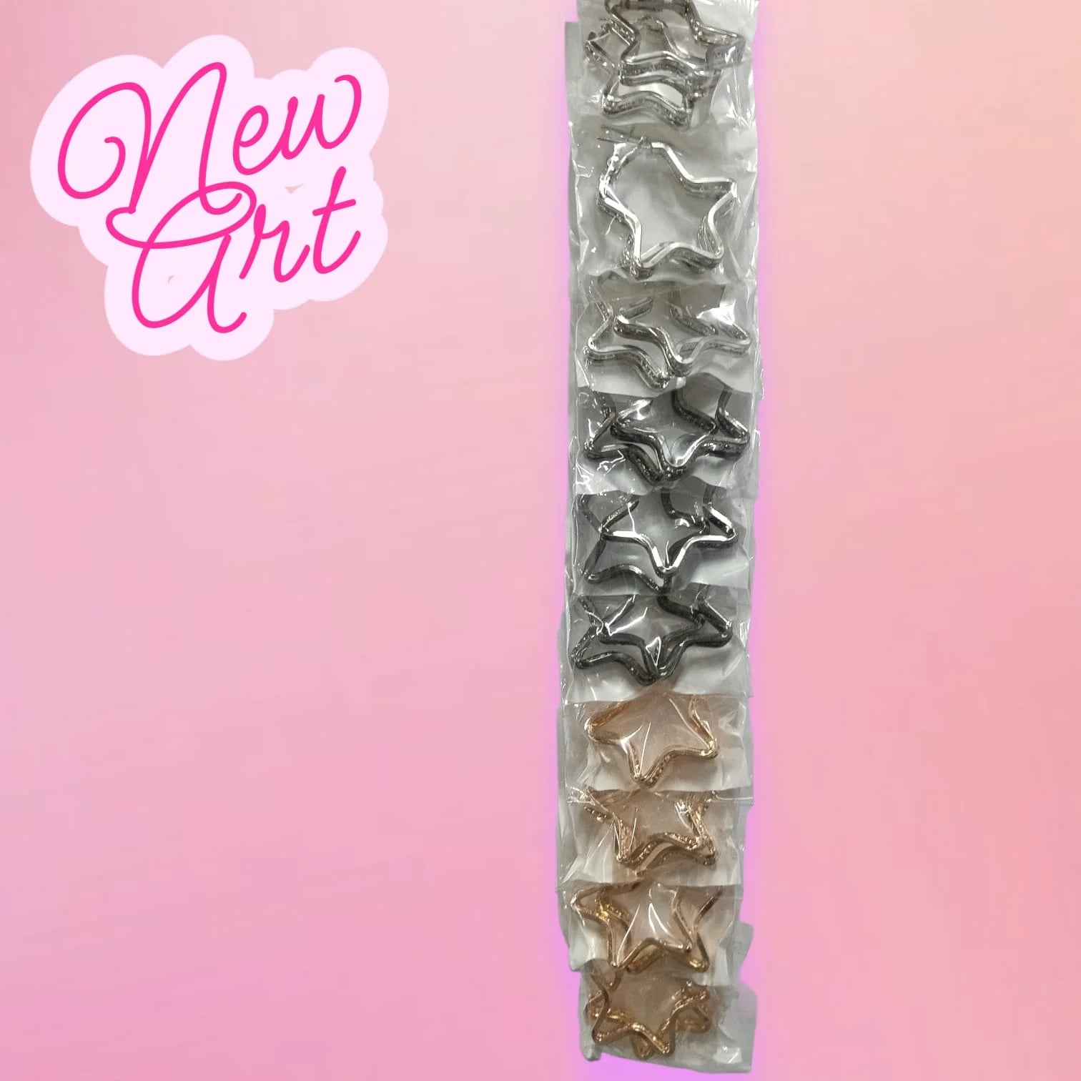 10434 /12 Pairs Star Hoops Earrings Silver & Golden Colour For Women And Girls