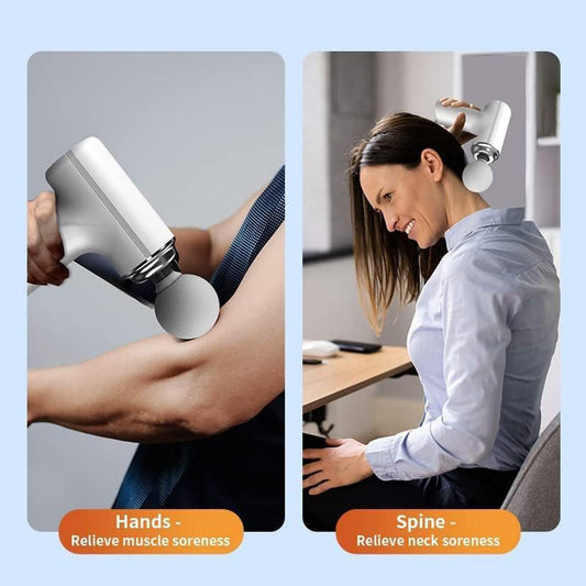 MG-203 Massage Gun, Portable Muscle Massage Gun with 6 Speeds, Percussion Massager with 4 Heads, Mini Massage Gun for Body, Back, Neck, Shoulder