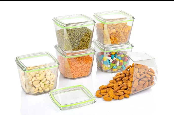 10338 Air Tight Unbreakable Multipurpose Transparent Jars and Storage Container 500ml Set Of 2 Pcs