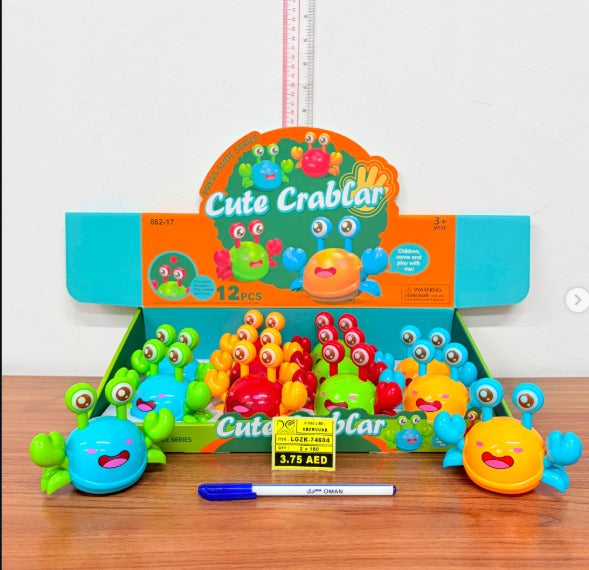 862-17  Crawling Crab Toy – Press down & Go Action pull back Toy for Toddlers and Babies Random