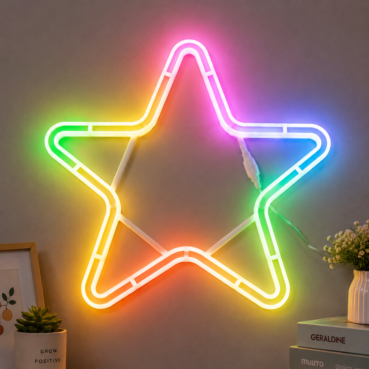 20902 Decorative Neon Light Waterproof Hanging Light For Indoor and Outdoor Decoration with Hanging Hook (Star)