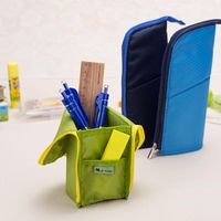 20591 Pencil Case Pouch, Neo Critz Standing Pen Pouch Bag, Foldable Stand up Pencil Holder {Multicolor}