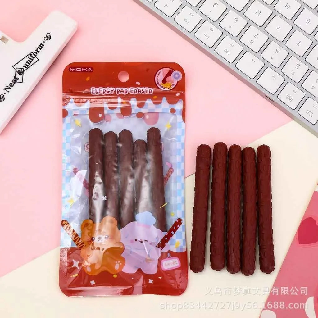 QB/T2309 Chocolate Stick & French Fries Shaped Erasers