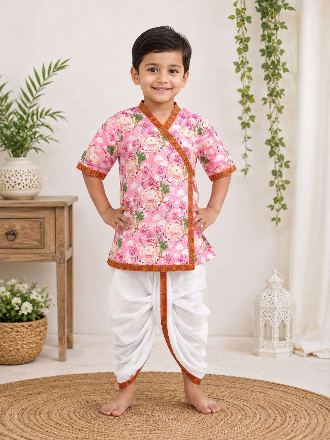 21064 (0-3 Years) Kids Traditional Boys Ethnic Dress Set Multicolour