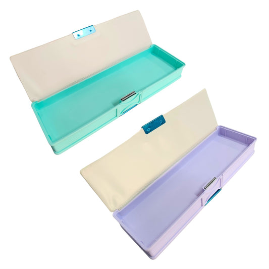 GBT-1321 Multipurpose Compass Box & Pencil Case | Double Deck, Cartoon Design | Storage Organizer for Kids {Random Design}