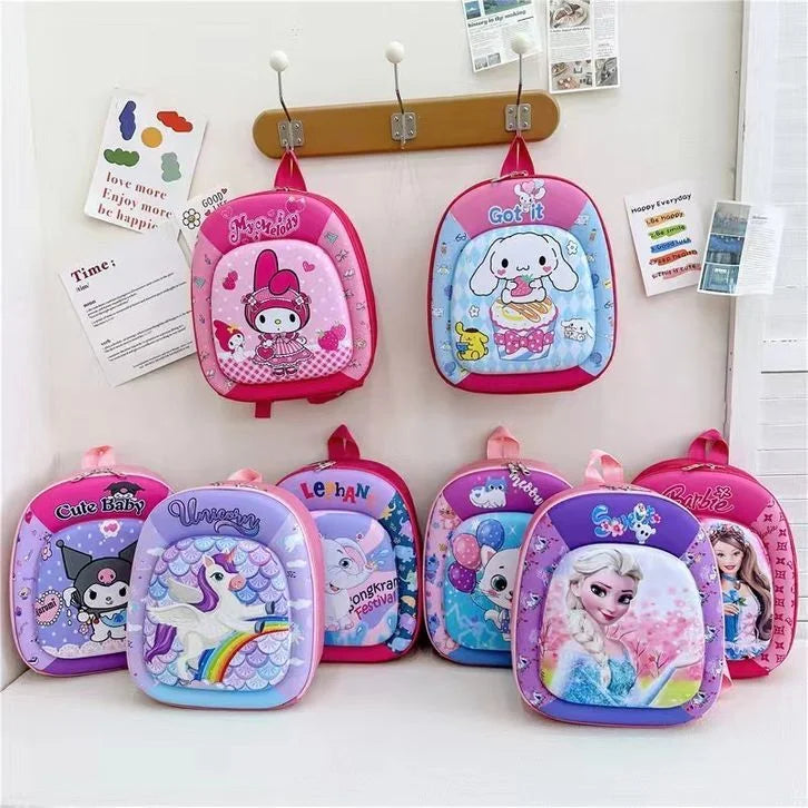 20137 Children school bag cartoon hard shell backpack kindergarten school bag for Girls {Random Design}