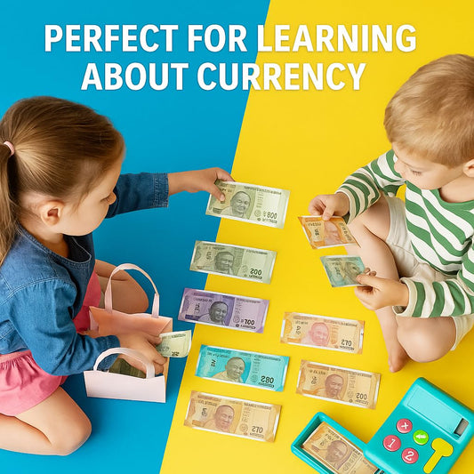 20673 Children Play Money Notes – 100 Pieces ₹500/₹200/₹100/₹50/₹20/₹10 – Dummy Indian Rupee Currency Toy Notes for Kids Learning