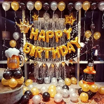 8888 Foil Balloons Combo of Happy Birthday redam Decoration Kit