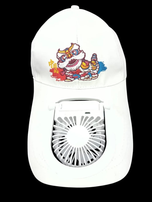 10527 Custom Blank Solar Fan Hat Cooling Baseball Cap With USB Charger