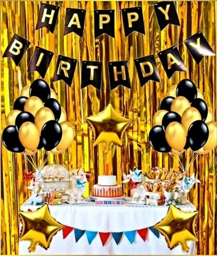 20352 Happy Birthday Party Decorations for women 35pcs with HAPPY BIRTHDAY Foil Curtains Balloons with Star Foil for Girls