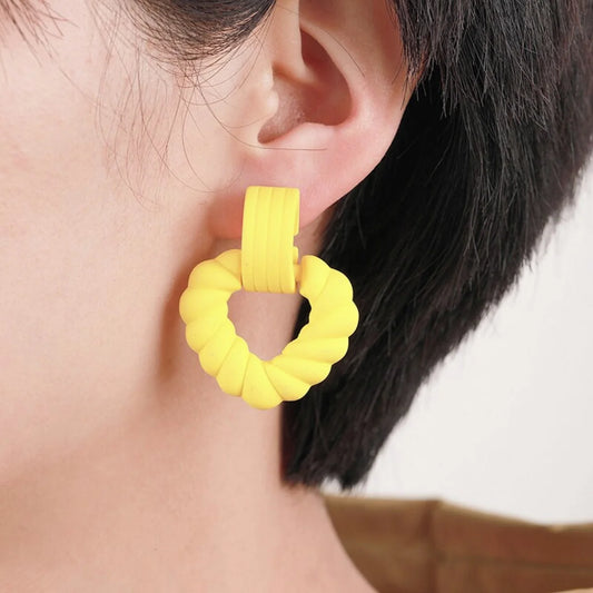 10800 Acrylic Neon Hollow Out Heart Dangle Earrings for Women {Multicolor}