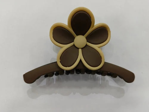 11266 Flower Hair Claw Clips – Matte Finish Multicolor Floral Clutchers for Girls & Women