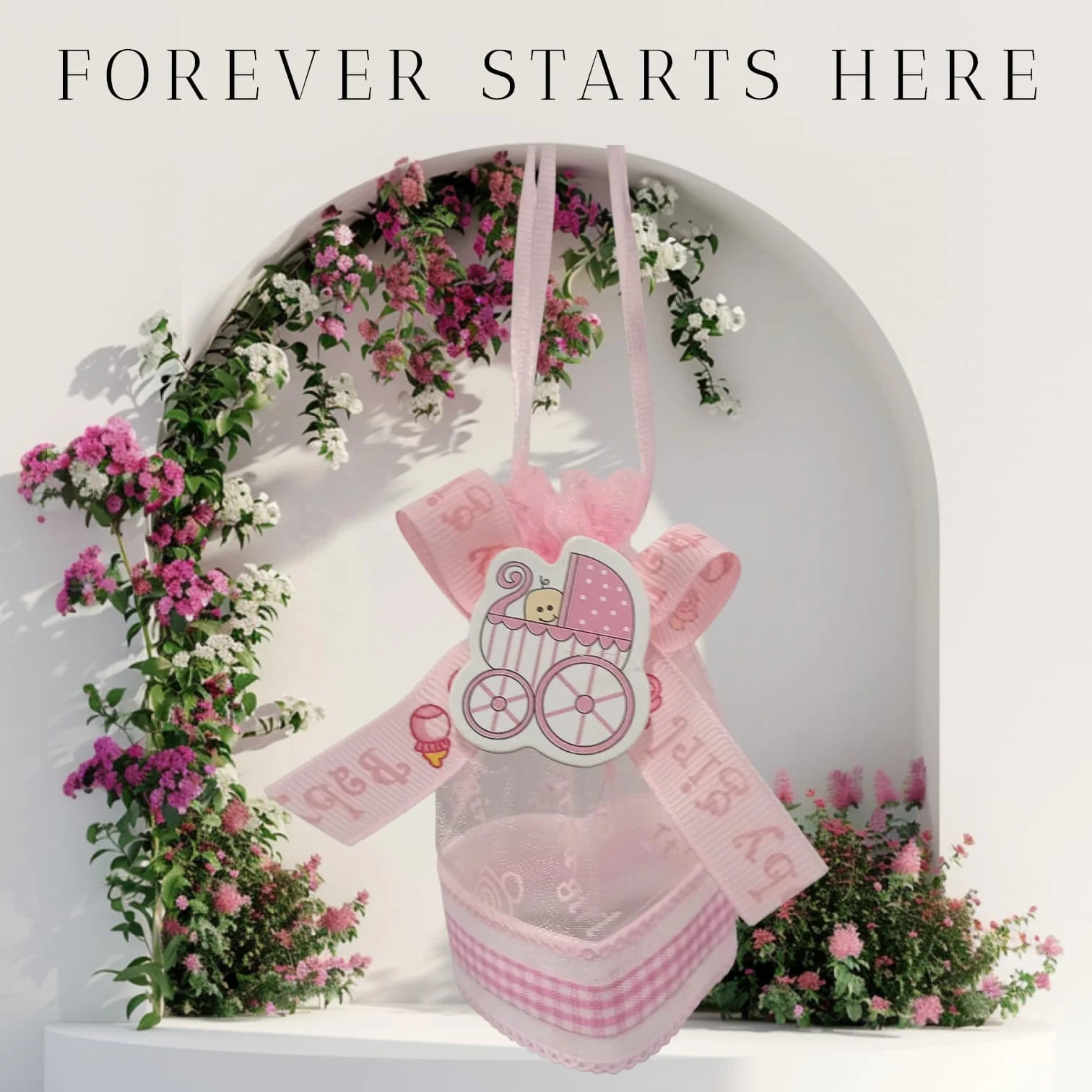 20049 {12 Pcs} Pink Baby Shower Favor Candy Gift Set |