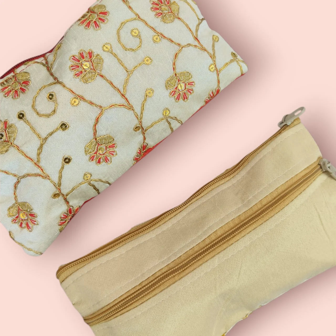 11333 Embroidery Ethnic Pouch/Wallet Purse for Women – Sagun Return Gift for Ladies 2 Zipper Random