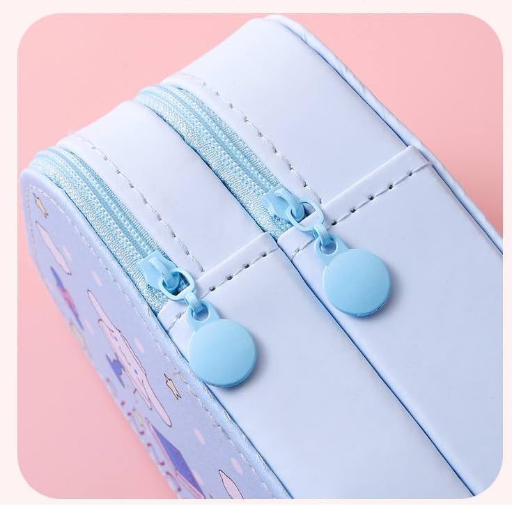 20702 Cute Double-Layer Stationery Pencil Case, Large Capacity Pencil Pouch with Zipper, Multipurpose Pen & Pencil Pouch for School {Random Design}