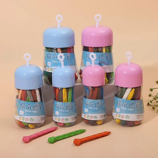 5214 Plastic Crayons Round Tin | 24 Shades Washable Non-Toxic Unbreakable Crayons for Kids Drawing & Colouring | Easy Grip, No Mess, Multi-Colour Crayon Set