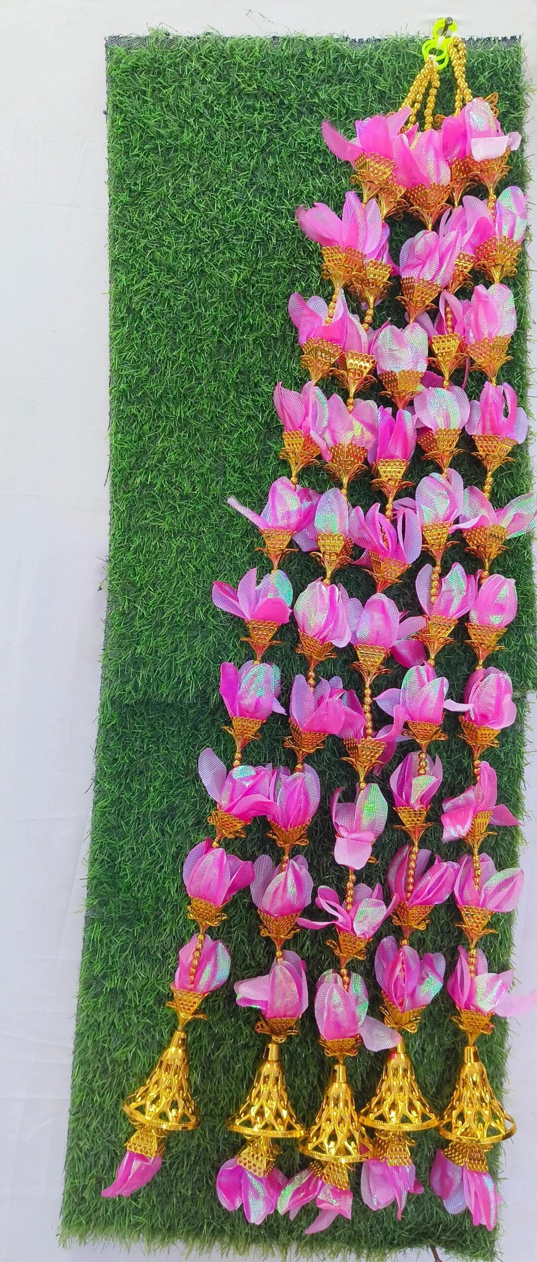 6085 (10 pcs ) Sparkle Flower Moti Latkan 3 ft each