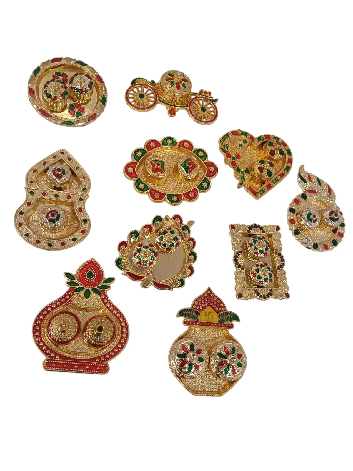 11348 Haldi Kumkum Holder Platter for Diwali, Diwali Gift and Other Festival {Random Design}