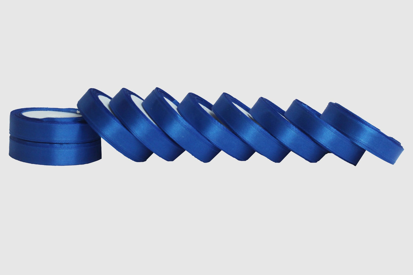 20499 { Pack of 10 } Pcs 1/2 Inch Dark Blue Satin Ribbon 10 Mtr Each Decoration, Gift Wrapping, Multi-Purpose Use