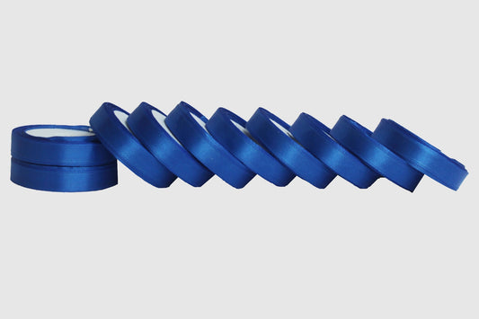 20499 { Pack of 10 } Pcs 1/2 Inch Dark Blue Satin Ribbon 10 Mtr Each Decoration, Gift Wrapping, Multi-Purpose Use