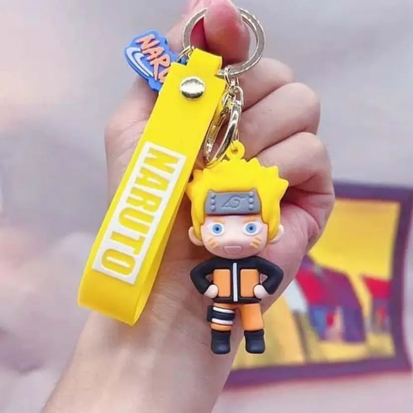 20014 Naruto 3d Rubber Silicon Keychain Long Ribbon Key Chain