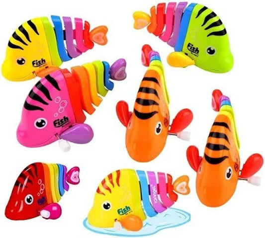 6637 Colorful Movable Animal Fish Toy/Toy for Toddlers/Gear Wind Up Fish Toy for Girls & Boys || Crawling Toys for Birthday Gift - Multicolour